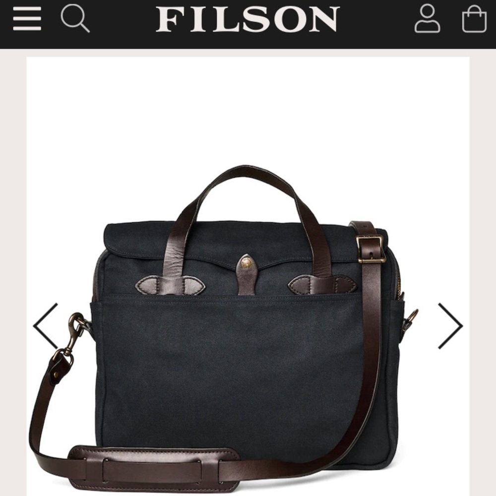 Filson Rugged Twill Original Briefcase - Navy - Picture 11 of 11
